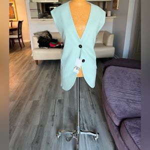 Zara NWT - mint green Large vest